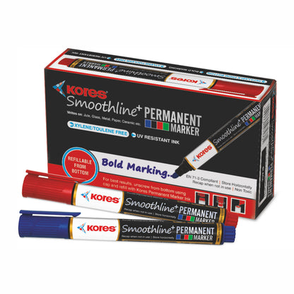Kores Permanent Markers Box of 10 pcs