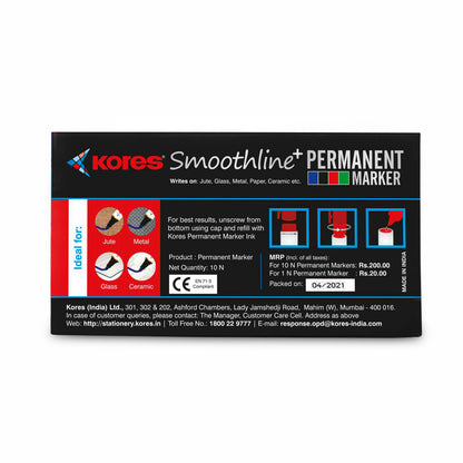 Kores Permanent Markers Box of 10 pcs