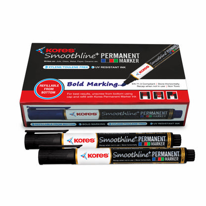 Kores Permanent Markers Box of 10 pcs