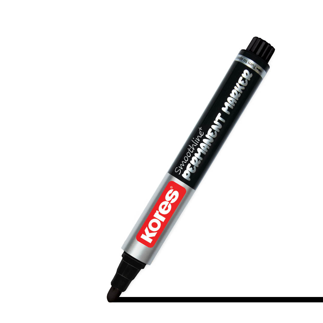 Kores Permanent Markers Box of 10 pcs ( Black )