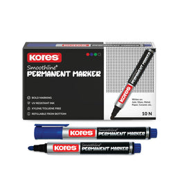 Kores Permanent Markers Box of 10 pcs ( Blue )