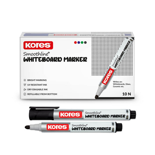 Kores White Board Markers Box of 10 pcs ( Black )