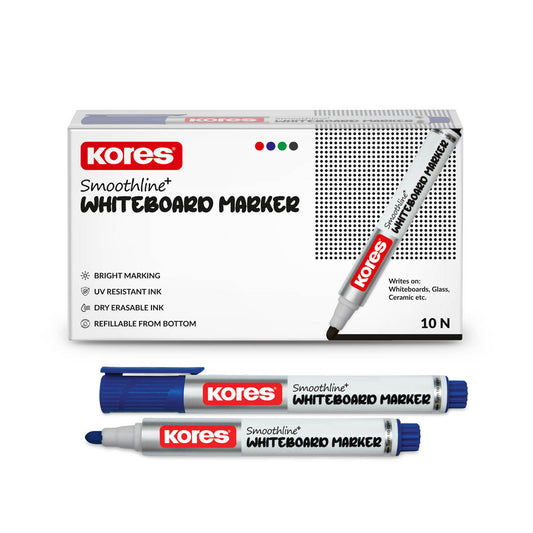 Kores White Board Markers Box of 10 pcs ( Blue )