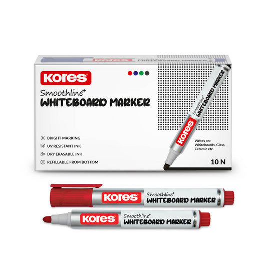 Kores White Board Markers Box of 10 pcs ( Red )