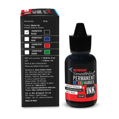 Black Permanent Marker Ink - 15 ml