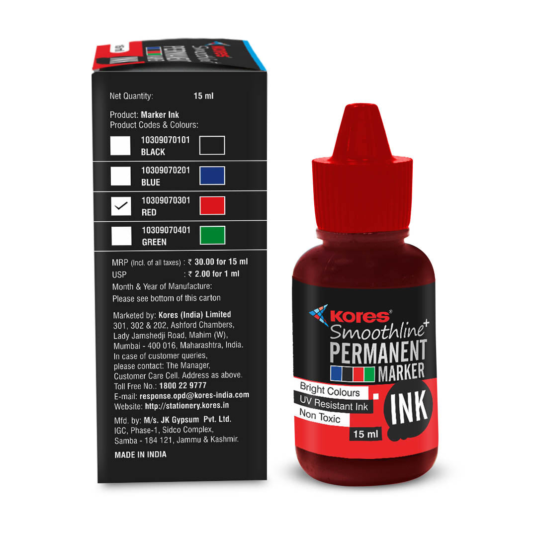 Red Permanent Marker Ink - 15 ml