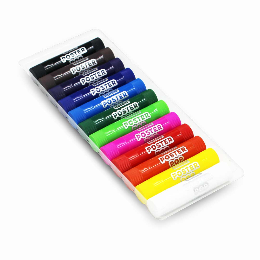 Kores Poster Pop – Solid Poster Paint Sticks (12 Shades)