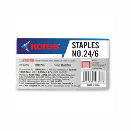 Kores Staple Pin No.24/6, 20 packets of 1000 pins in a box