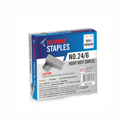 Kores Staple Pin No.24/6, 20 packets of 1000 pins in a box