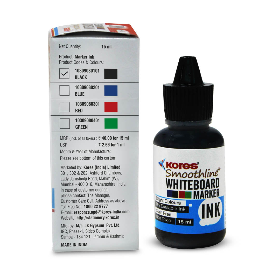 Black Whiteboard Marker Ink - 15 ml