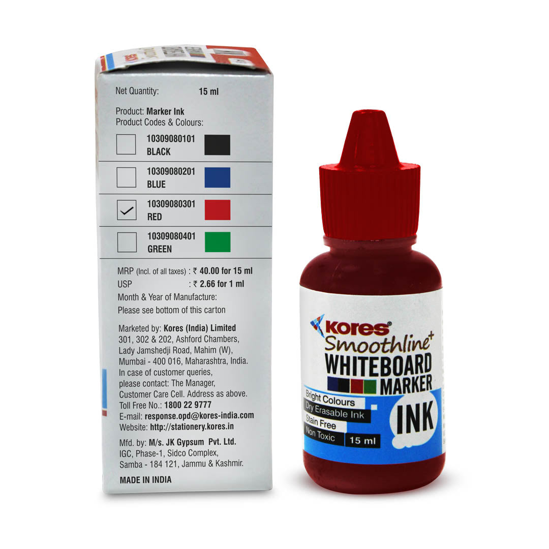 Red Whiteboard Marker Ink - 15 ml